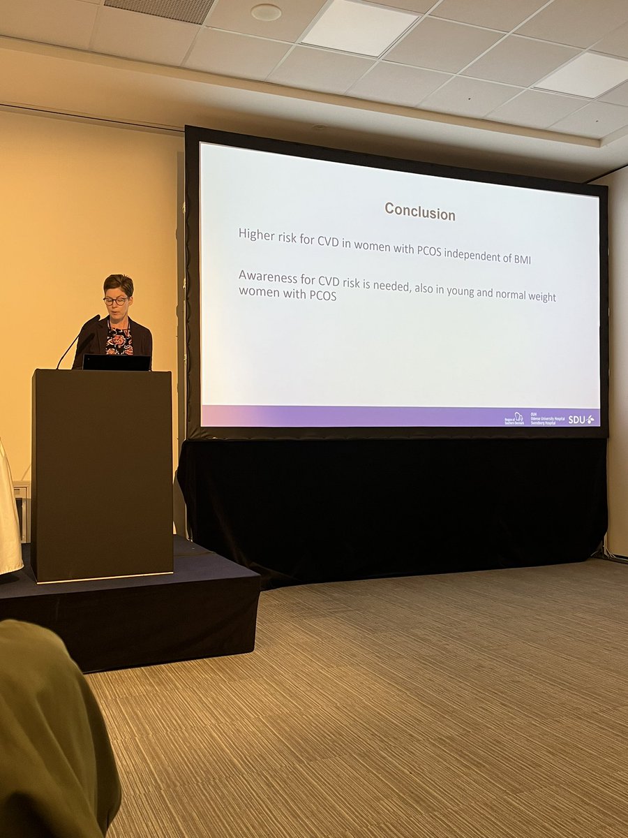 aepcossociety's tweet photo. SESSION 2, co-chaired by: Damian Romero 
Lulia-Alexandra Pirga 

🎤 Dorte Glintborg  
University of Southern Denmark 🇩🇰 

"Increased prospective cardiovascular disease risk in 127,517 Nordic women with polycystic ovary syndrome. A national cohort study." https://t.co/VQ8RUCz5aI