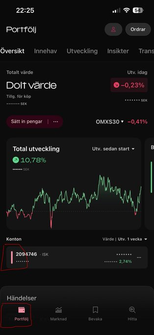 NdeeEmmanuel's tweet photo. - Vid dark neutral mode - den rosa färgen är inte vacker alltså och passar inte ihop med övrig röd text
- Att det ska stå kr eller sek efter de enskilda innehavens värden/kontots värde på fliken Innehav/Översikt för lättare överblick
- CAGR för dina enskilda/totala portfölj? https://t.co/iqUHTmhg3h