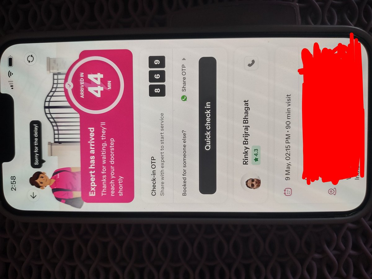 kunalwd's tweet photo. @Aa_Agarwl @just_snabbit pathetic service by your expert. Booked appointment for today 2.15 pm &amp; not arrived yet. When spoke to expert she says she's having her lunch &amp; we should cancel the appointment. Sharing booking screenshot. Now the expert is not taking calls since 15mins! https://t.co/GZUcPsyola