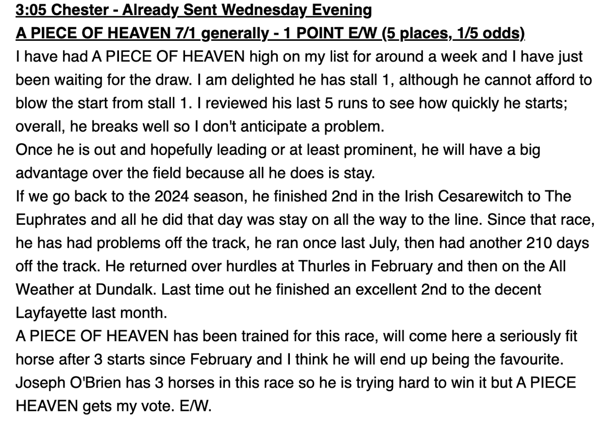 JPW Racing Tipster tweet media