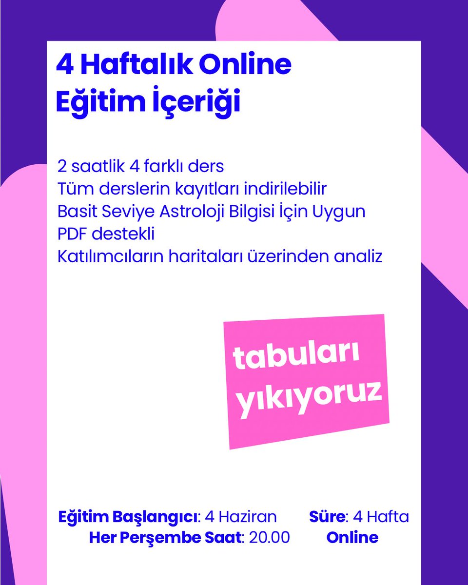 efemerris's tweet photo. Cinsel Astroloji Sınıfı için zaman daralıyor ve Kontenjan ile sınırlı 🙌🏻
Sohbet tadında ilerleyecek olan bu eğitim, hepimize çok şey katacak 🫶🏻 https://t.co/WNiyyiVgPe