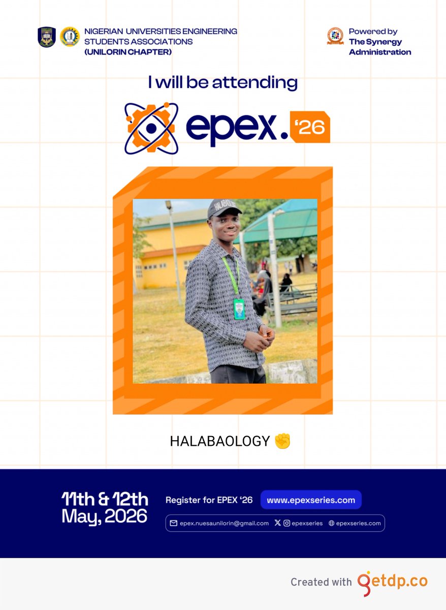 JamiuTijan24423's tweet photo. 🚀 Big moves ahead!
HALABAOLOGY will be live at EPEX26 happening at the prestigious Faculty of Engineering.
A gathering of innovation, creativity, and brilliant minds and we’re excited to be part of it. 💡⚙️
Looking forward to connect.
#EPEX26
#EngineeringForImpact https://t.co/UtNDsFMnz3