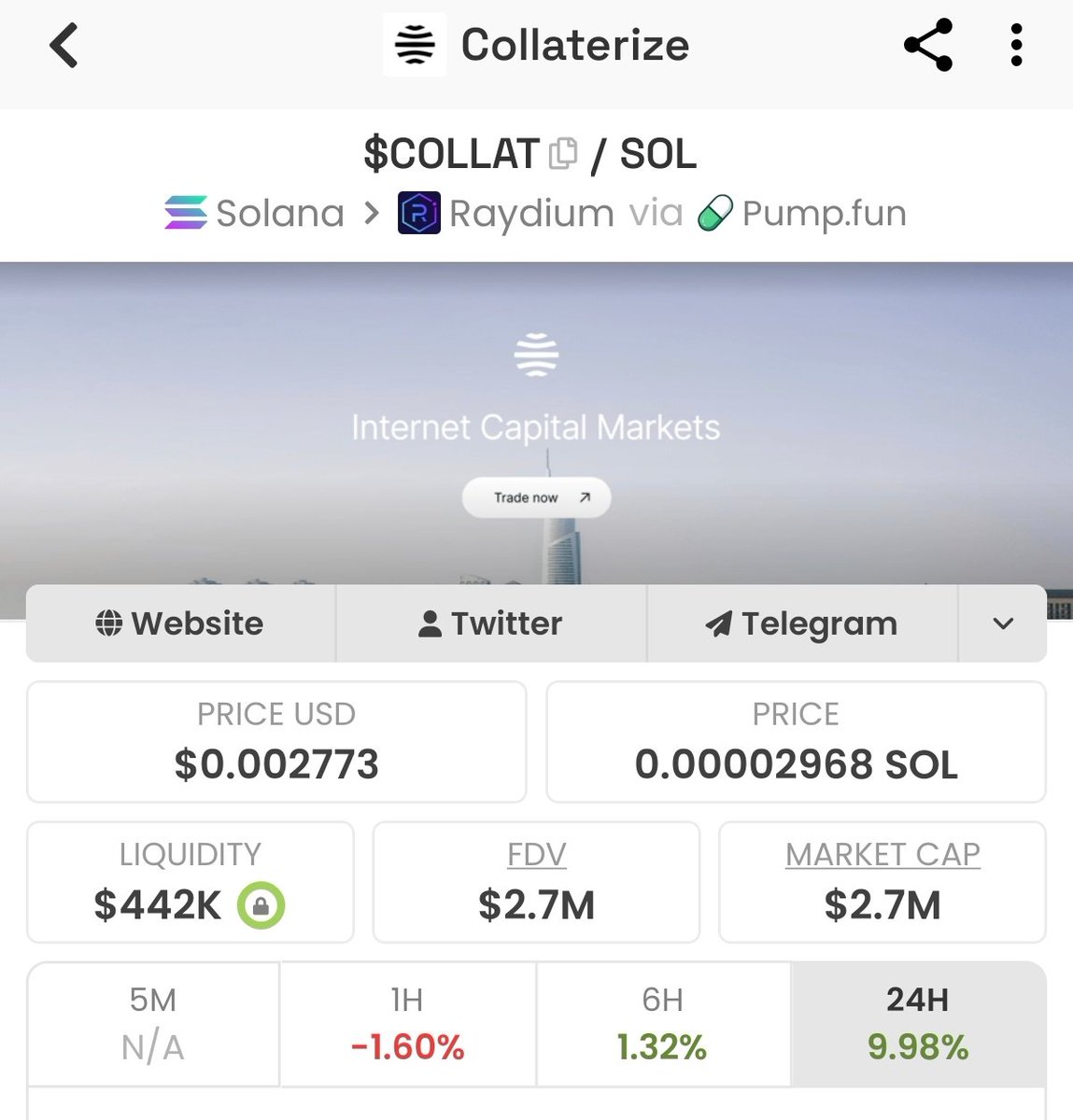 AK_209's tweet photo. $COLLAT is building the foundation for Internet Capital Markets on #Solana.

C7heQqfNzdMbUFQwcHkL9FvdwsFsDRBnfwZDDyWYCLTZ

The bridge between TradFi and DeFi is being built now. 🌎⛓️ https://t.co/BZjtg8SpqH
