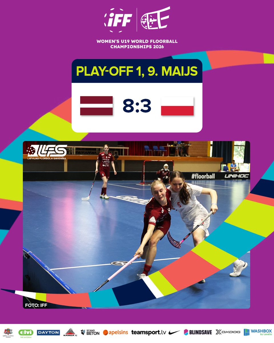 LFS_floorball's tweet photo. 🇱🇻 Pārspējam polietes un atgūstam vietu starp astoņām spēcīgākajām junioru izlasēm pasaulē

#florbols #floorball #u19wfc2026 #TakeTheFloor https://t.co/ljkNHbWLpl