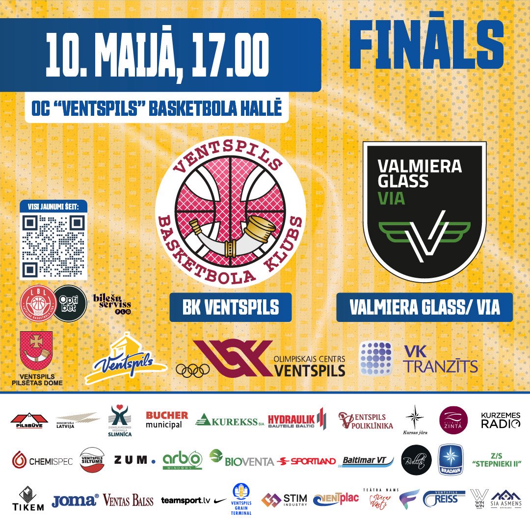 bkventspils's tweet photo. Jau rīt plkst. 17.00 OC “Ventspils” finālsērijas otrā spēle pret Valmiera Glass ViA komandu! 👀

Tiekamies rīt, jo Tavs atbalsts būs vairāk kā nepieciešams! 🔥

🟡🔵
#MēsVisiParBKVentspils 
#PilsētasKomanda https://t.co/HYEeokWmjp