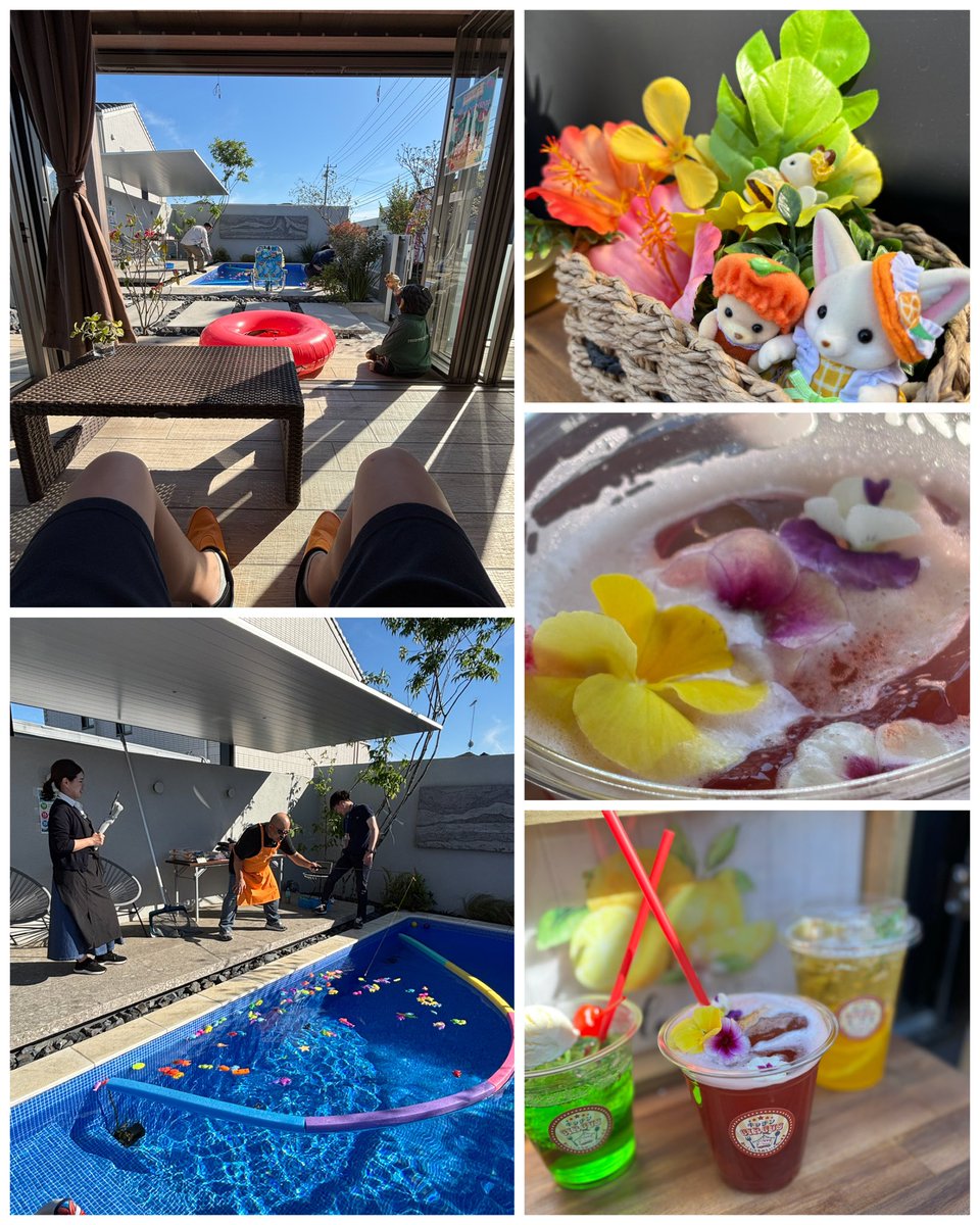U9LuiSgfuX47454's tweet photo. きそば2杯&amp;プール🍜🏊
プールを横目に心地よくいただきました😋

母の日限定ハイビスカスブーケ🌺
お花、染み染みレモンも美味しかったぁ〜🥤

締めはハンドドリップコーヒー☕︎

初ファルコン吉田さんに会えてテンションあげあげ😎⤴️🎣

#小山のきそば号
#KISSA33
#キッチンサーカス
#ガーデン倶楽部 https://t.co/cSY22maMxb