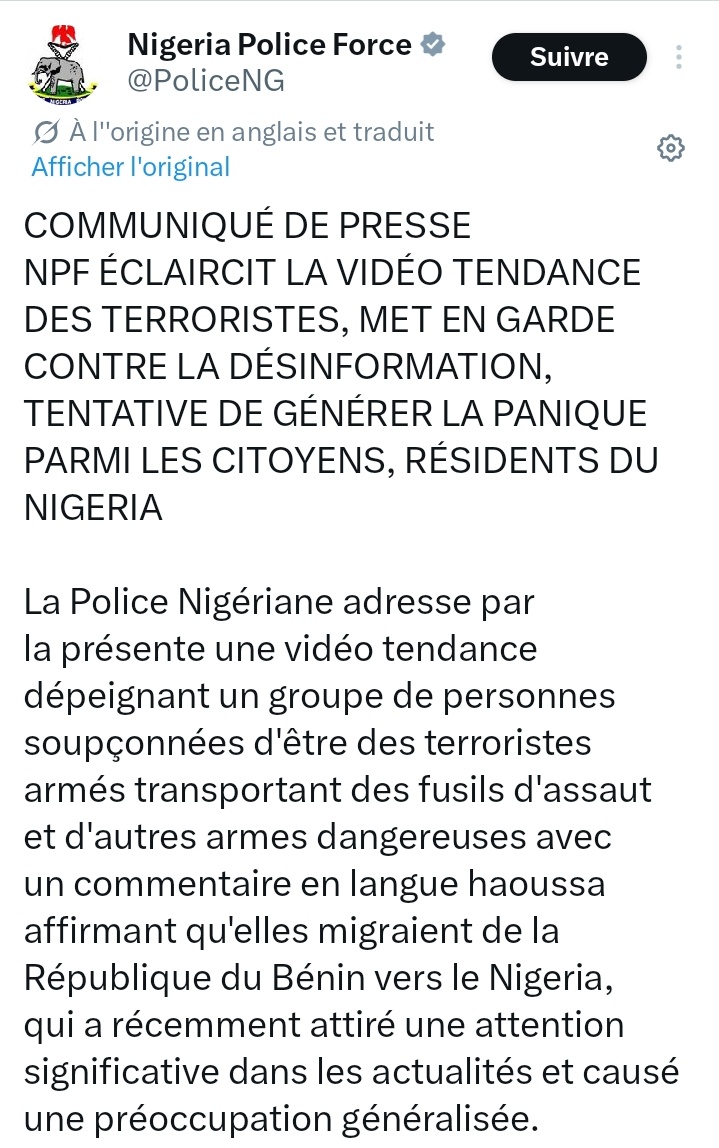 TrascoMed's tweet photo. #FakeNews #Mali #CEDEAO*  
Vidéo manipulée sortie de son contexte. Ce faux compte "pro-armée nigériane" diffuse des mensonges contre le Mali depuis son retrait de la CEDEAO. À signaler massivement.
@NationMali, @DirpaFa
@CheickIbtidiani https://t.co/A3GFDX43As