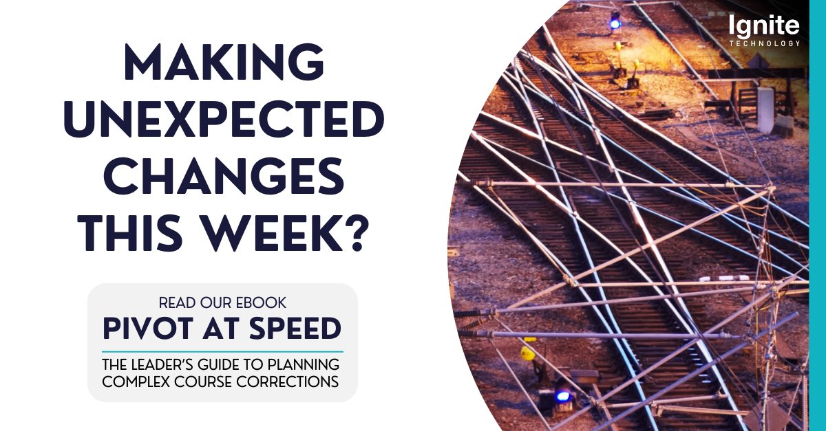 Ignite_Tec's tweet photo. Pivoting strategic focuses due to the current challenging environment?

Our eBook demonstrates the key capabilities required to identify pivot points and efficiently execute them: https://t.co/xa5wTiZ7lq
#SPM #StrategicProjectManagement #StrategicPortfolioManagement https://t.co/C3iMzDePLj