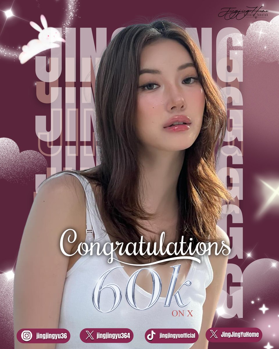 🎉 Congratulations on JingJing's X followers reaching 60K!💃🏻

🥳🥳🥳🥳🥳

#jingjingyu #จิงจิงยู