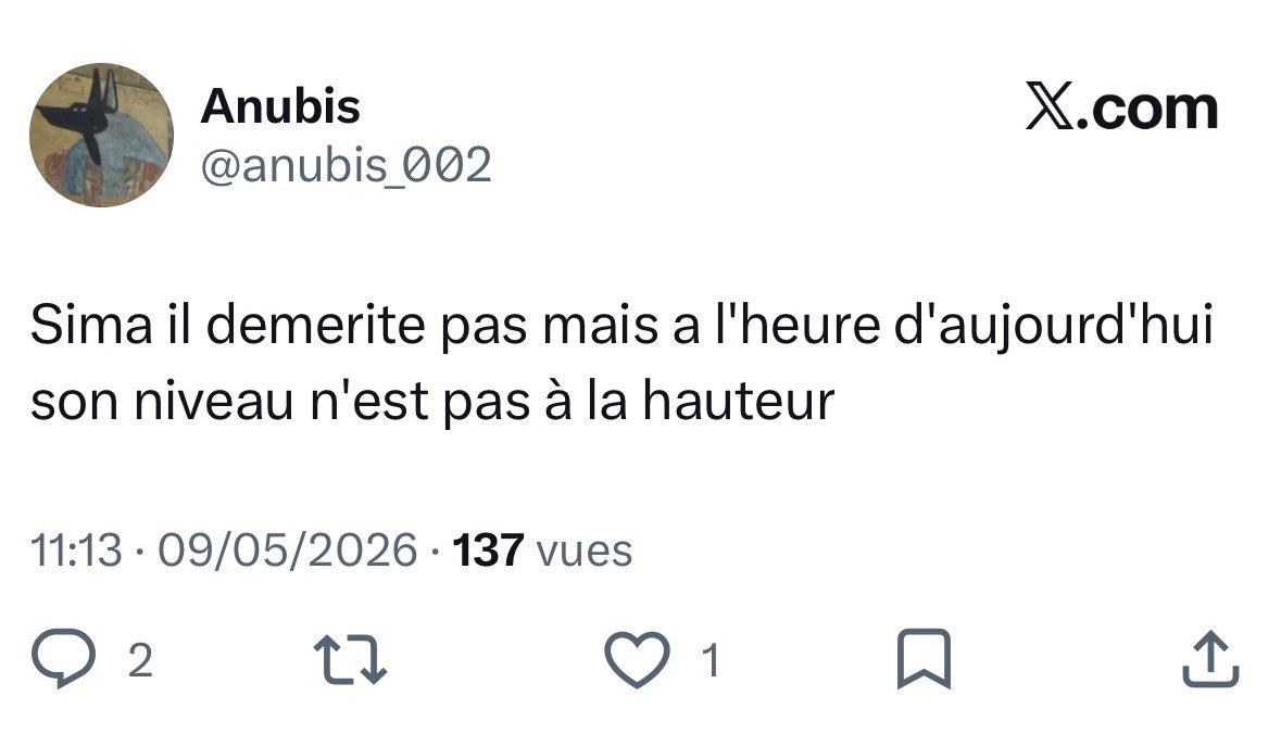 theoovanp's tweet photo. @anubis_002 Bah justement, instruits moi jeune prodige ? 😂
Tu es capable de me dire que Édouard a fait un meilleur match que Sima hier ? Tu ne vois que les stats. Tu es incapable d’analyser un match, tu répètes simplement ce que tu entends a droit à gauche https://t.co/o6Zsf0OqLi