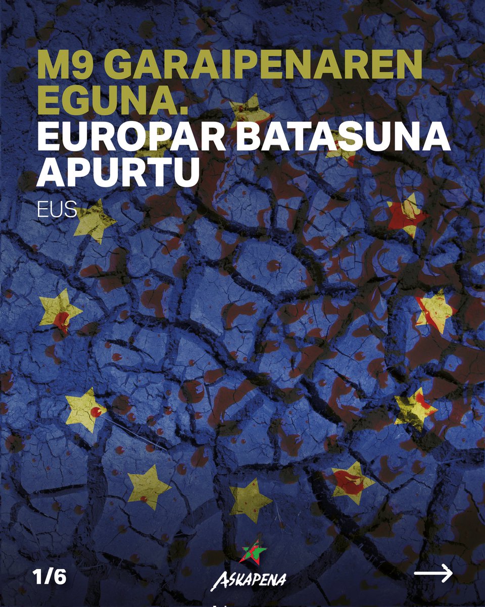 Askapena's tweet photo. 🚩M9 GARAIPENAREN EGUNA. Europar Batasuna apurtu!🚩 https://t.co/WXLByR5Fzf