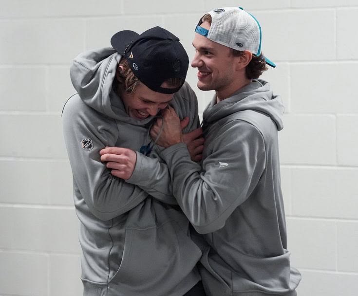 bitemeteal's tweet photo. feeling so endeared by this genre of will squared photos where wsh curls into himself when he and eky are hugging or close to hugging and there are these massive grins on their faces https://t.co/vABG7yTeck