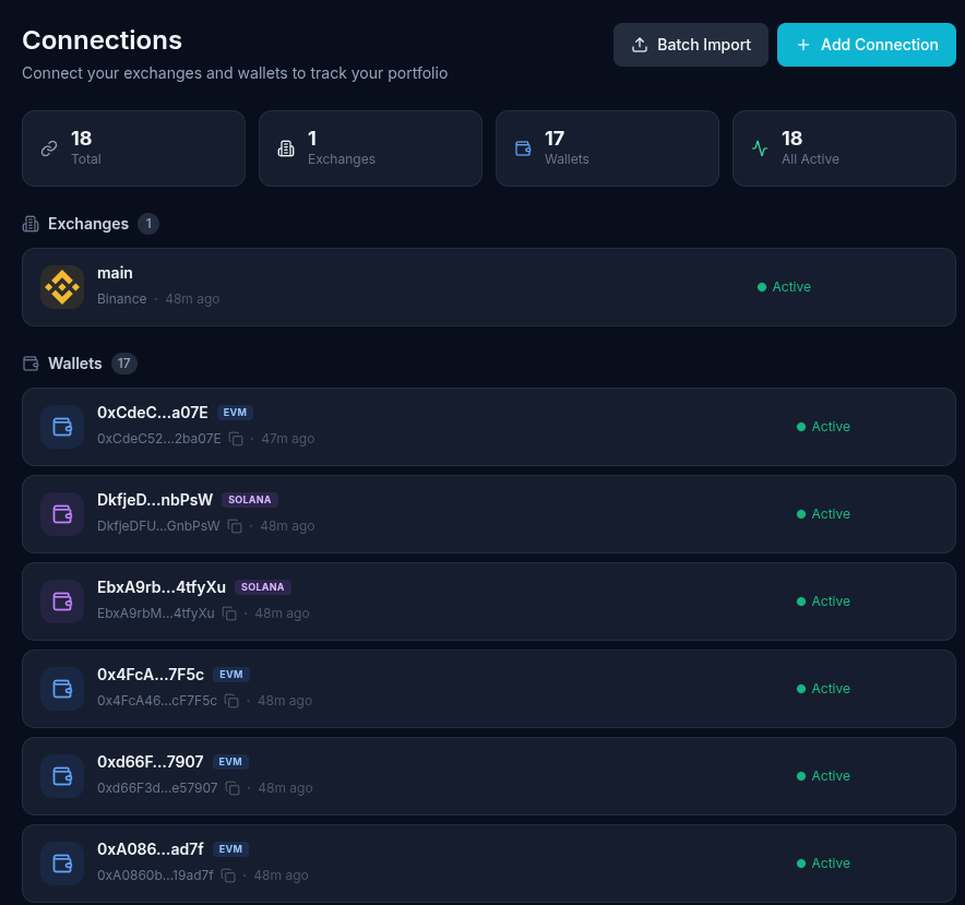 use_overlookapp's tweet photo. DeBank is useful for checking one EVM wallet.

But real portfolios don’t live in one place.

You might have:

• multiple EVM wallets
• Solana wallets
• CEX accounts
• DeFi positions across chains
Overlook brings it all into one Portfolio + PnL view.
No more jumping between wallets, chains, dashboards, and exchanges just to understand where you stand.