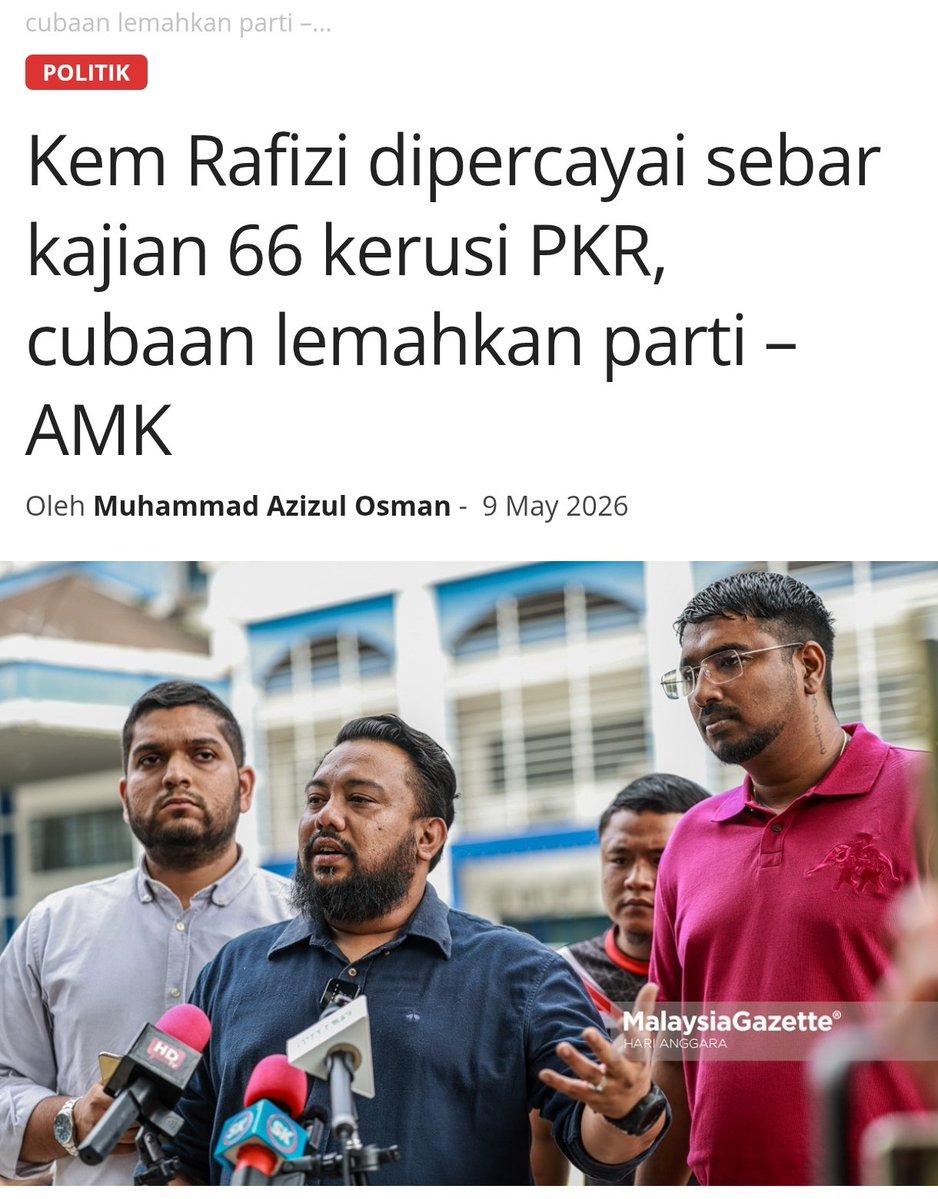 Soalan mudah kepada AMK.

Dokumen tu benar ke palsu?

Kalau betul, tak kisah la sapa yang menyebarkan. Point is, PKR terlalu lemah dan akan kalah PRU akan datang. Soalan yang patut AMK kena jawab bukan siapa sebar dokumen tu, tapi macam mana nak selesaikan masalah yang disebut