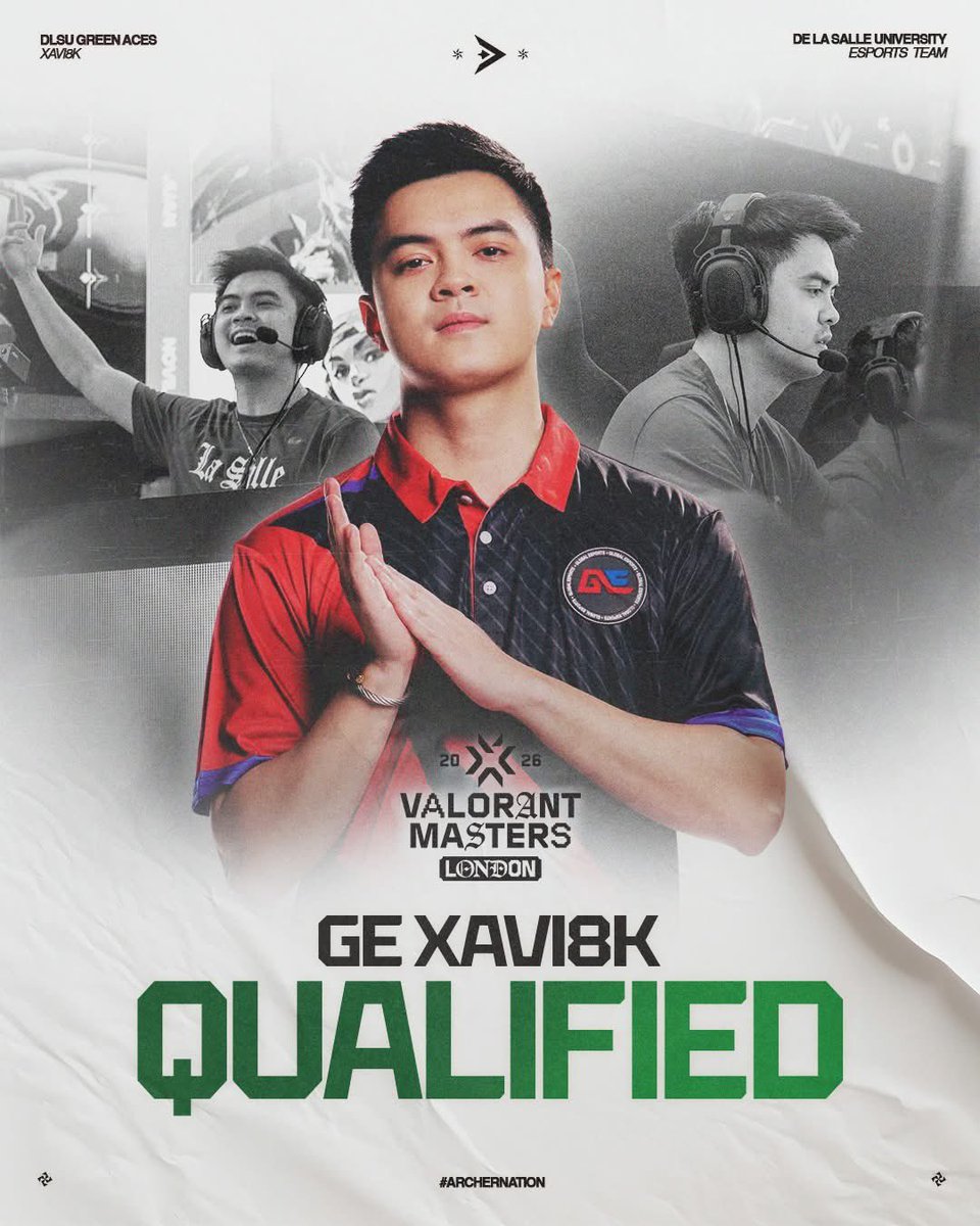 SPORTS: Former DLSU Green Aces Team Captain Xavier “xavi8k” Juan booked his ticket into the VALORANT Masters London 2026 after Global Esports’ 2-1 victory over PRX in the VALORANT Champions Tour upper bracket semifinals.

Courtesy: DLSU Green Aces