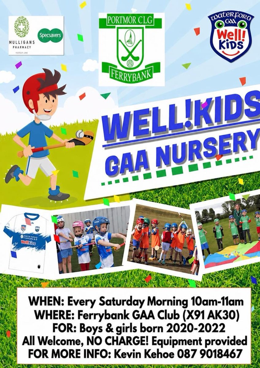 FerrybankGAA's tweet photo. Well done to all the boys and girls this morning at @wellkidsgaa 

They were fantastic. 

We hope to see everyone again next week.

We will be going every Saturday morning at 10 over the summer and into September! https://t.co/Z9tqD0bg36