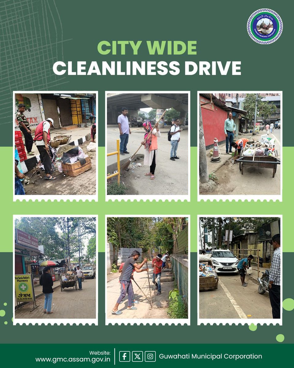 gmc_guwahati's tweet photo. Our GMC team working around the clock towards environmental responsibility, civic awareness and a Swachh tomorrow for every resident of Guwahati.

#gmc #swacchbharatabhiyan #SwachhGuwahati #keepcityclean #our_guwahati_our_responsibility https://t.co/PPa2yhB5cI