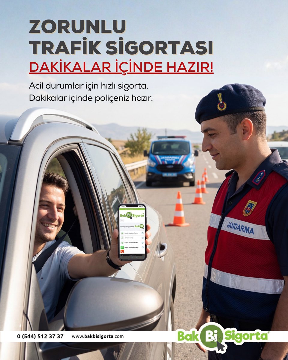 BakBiSigorta's tweet photo. Zorunlu trafik sigortanızı son dakikaya bırakmayın. 🚗

Bak Bi Sigorta ile dakikalar içinde teklif alın, poliçenizi hızlıca oluşturun. 📄

Anında teklif almak için:

👉 https://t.co/uSMuP0leZm

🤳🏻 Ara, Yaz, Çek Gönder

☎️ 0 544 512 37 37

#TrafikSigortası  #BakBiSigorta https://t.co/ZFsl66yxmD