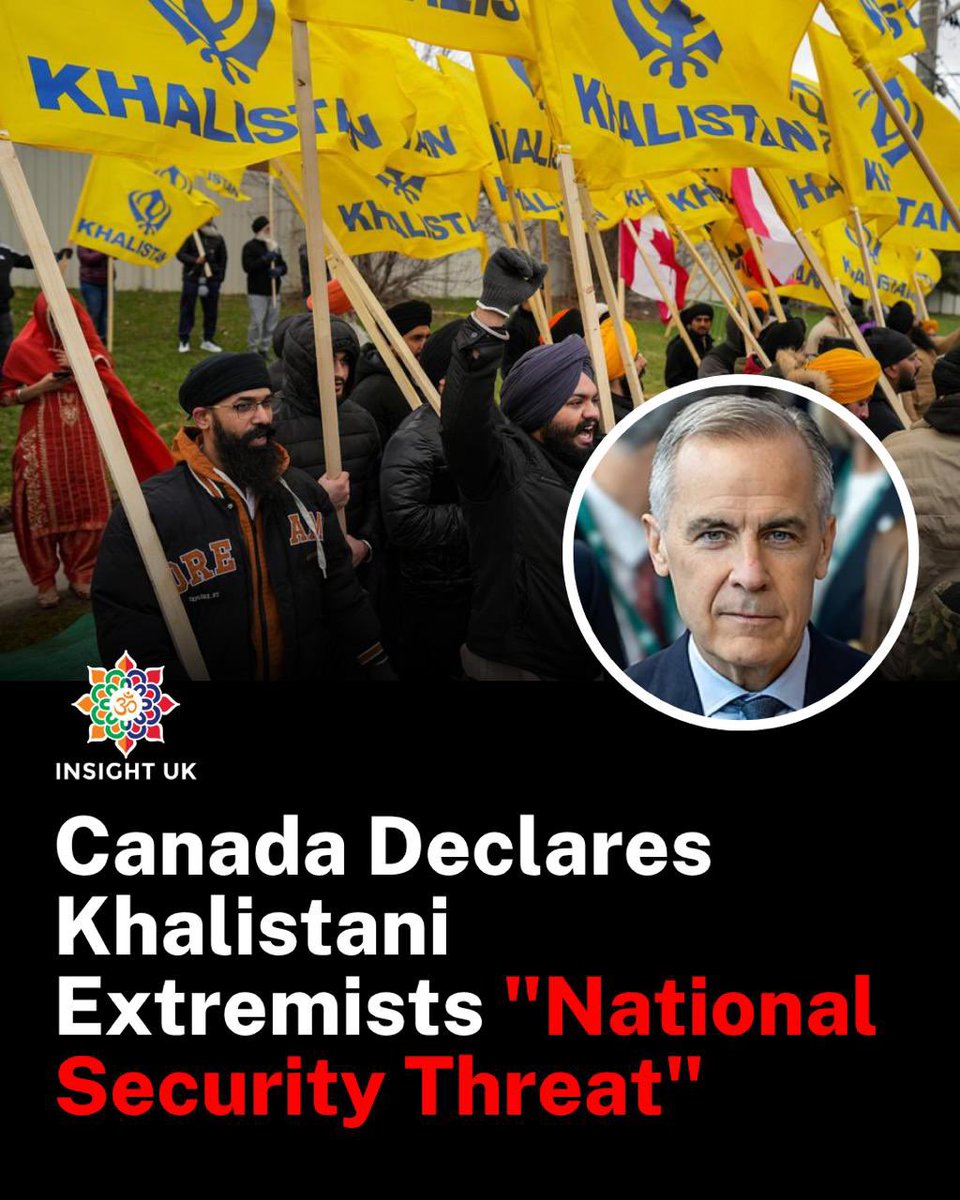 INSIGHTUK2's tweet photo. Canada’s intelligence agency has now admitted what many have long warned: Khalistani extremists are a national security threat.

Canada has finally begun to confront violent extremism with honesty. Khalistani extremists have been linked to grave acts of violence, including the Air India ‘Kanishka’ Flight 182 bombing, harassment and attacks on diplomatic and community targets and vandalism or intimidation aimed at Hindu temples and Indian community targets.

There must be zero tolerance for violent extremism masquerading as activism, and no safe haven for those who exploit democracy to spread intimidation, hate, and violence.