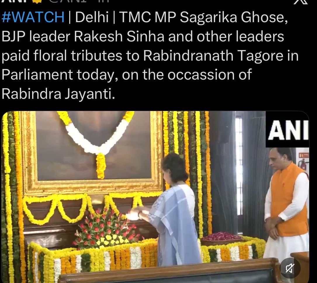 <a href="/sagarikaghose/">Sagarika Ghose</a> <a href="/BJP4India/">BJP</a> MISLEADING 🚨 You deliberately cropped this picture. Just behind you, it was BJP leader Rakesh Sinha in queue to pay floral tribute.