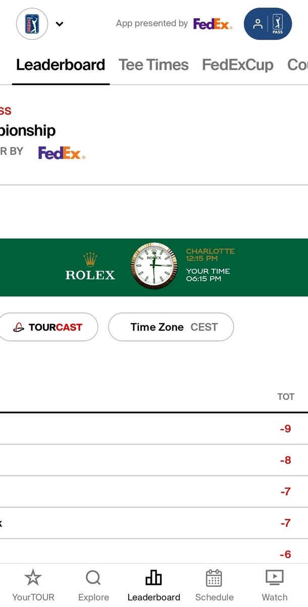 PeoEdvinsson's tweet photo. @PGATOUR Plase fix your Android app. Leaderboard does not fit the screen anymore. https://t.co/QymNUbytaK