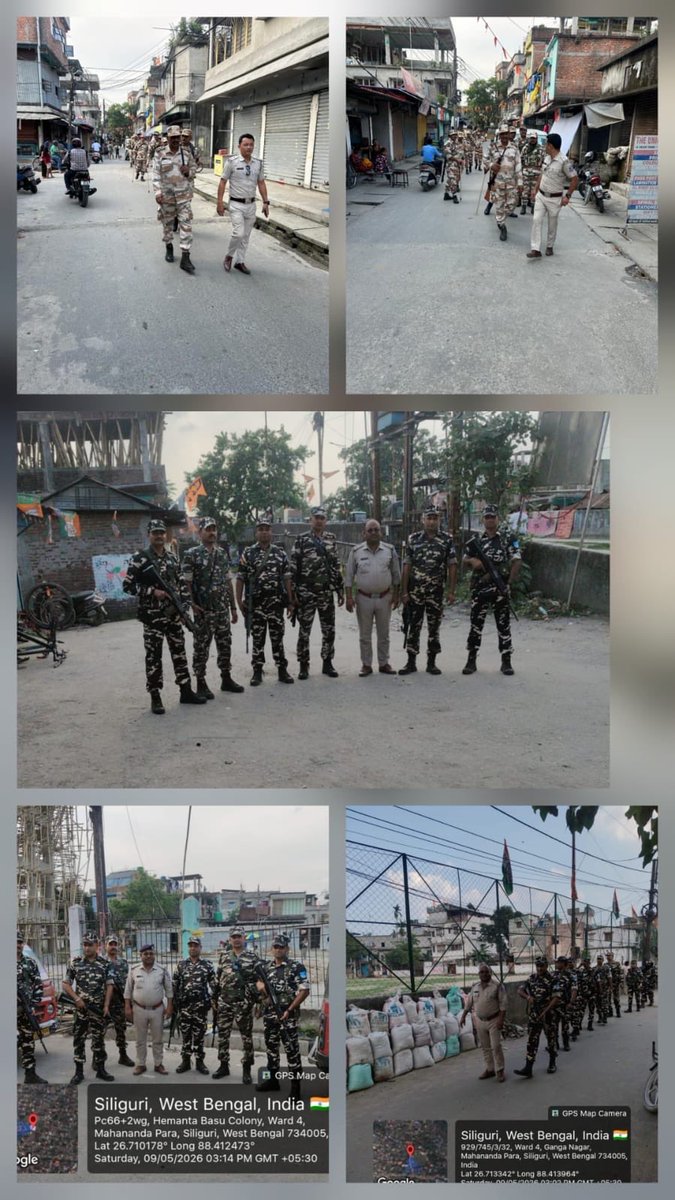 SiliguriPolice's tweet photo. *** The Siliguri Police Commissionerate, in coordination with CAPF personnel, conducted route marches across various areas to instill confidence among the public and ensure the maintenance of peace and law and order throughout the region. ***
#SafeElection
#AssemblyElection2026 https://t.co/CvUpFVgqov