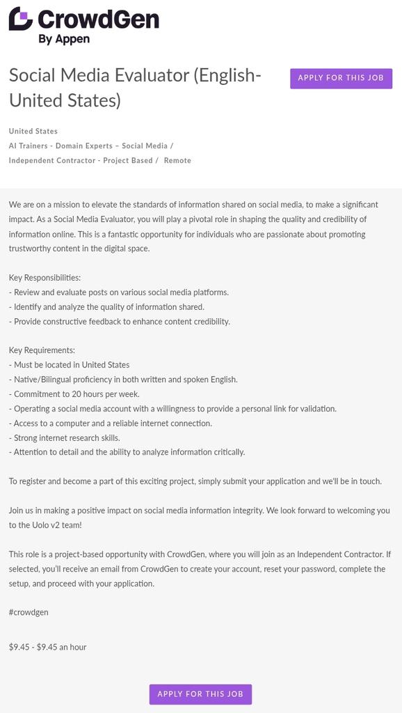 Ts_Dexter's tweet photo. If you are in the US and you are interested in an alternative to outlier ai you should open crowdgen it pays less put it is much more stable and consistent it is also easier to get in and handle https://t.co/ieZ45btlV8