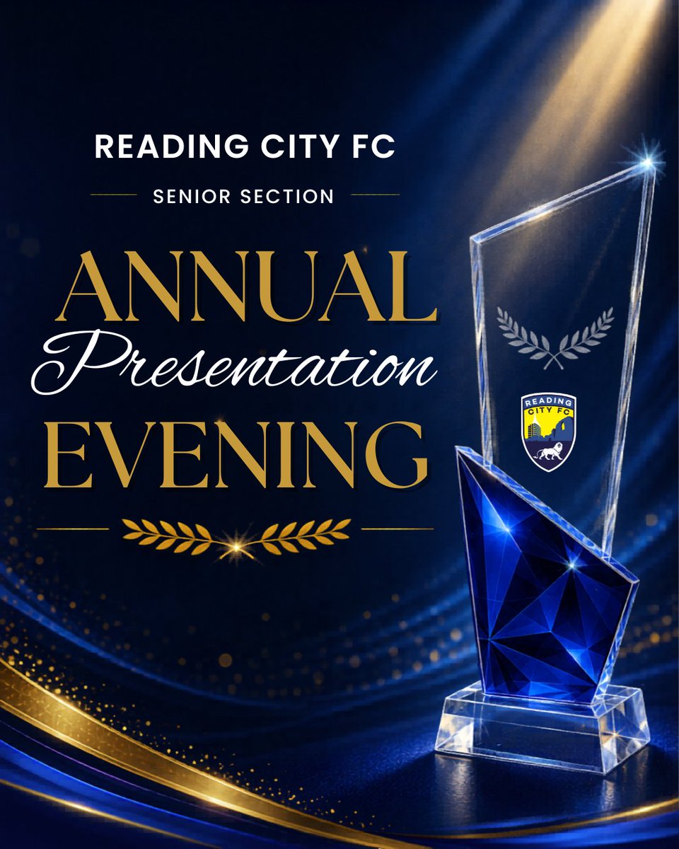 ReadingCityFC's tweet photo. 🏆 Tonight we celebrate the achievements of our #City1sts, #CityReserves and #CityYouth squads at our Senior Section Annual Presentation Evening! 💙💛

We’re looking forward to welcoming all of our players, their partners and families to the Rivermoor for a fantastic evening celebrating the hard work, commitment and memories made throughout the season.

See you tonight, City family! 👏⚽

#ThePrideOfReading 🦁