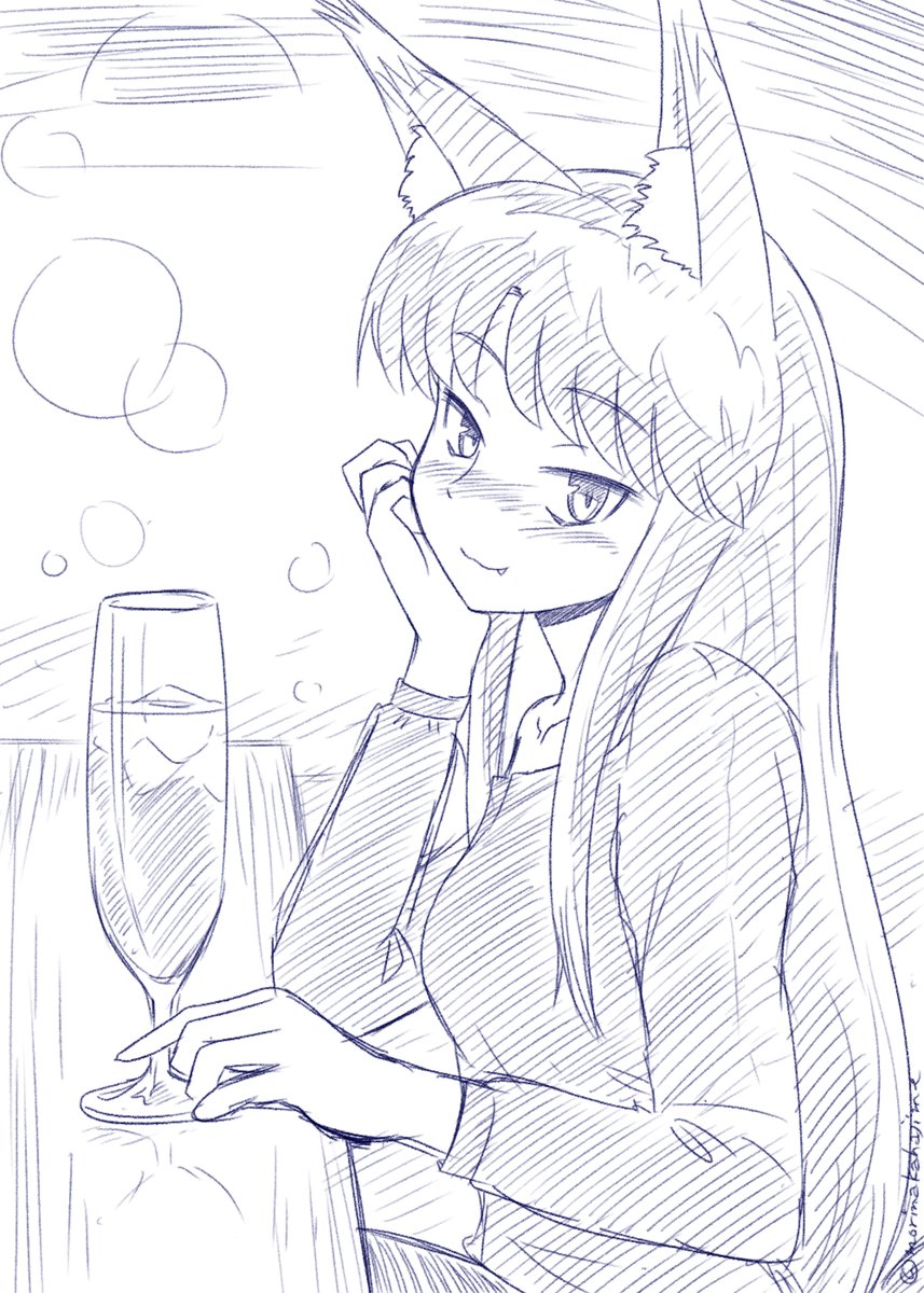 「...♡」
#天月恒美

飲酒ラフガキ
おやすみなさい…Zzz 
