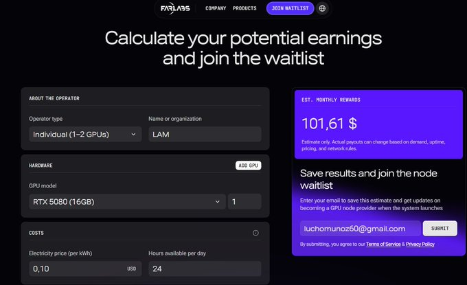 TokenTactician's tweet photo. Want to monetize your idle gaming GPU?

@FARLabsAI compute network lets you turn unused GPU power into real earnings by powering real-time AI inference.

Here’s exactly what it is, how you can calculate your potential income and lock in your idle GPU🧵 https://t.co/Aazk5bPR7X
