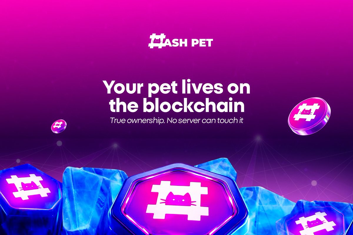 HashPet_'s tweet photo. Your Pet Lives on the Blockchain. 🔗

No servers. No deletions. No take-backs.

Hash Pet gives you real ownership of your digital companion.  
Feed it. Evolve it. Keep it forever.

This is Web3 pet ownership. 💎 https://t.co/GQ6W6vWhQE