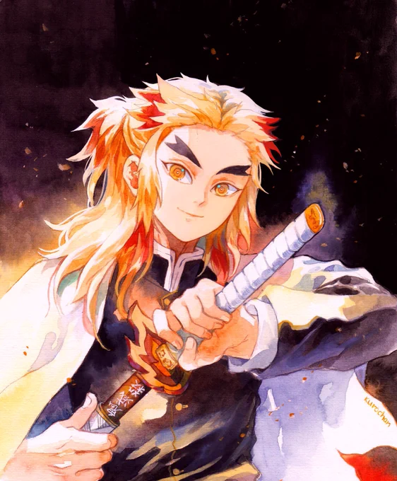 煉獄さん、お誕生日おめでとうございます 過去絵でフライング #煉獄杏寿郎生誕祭2026 #煉獄杏寿郎誕生祭2026