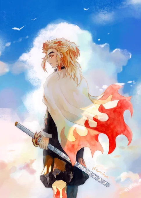 煉獄さん、お誕生日おめでとうございます 過去絵でフライング #煉獄杏寿郎生誕祭2026 #煉獄杏寿郎誕生祭2026