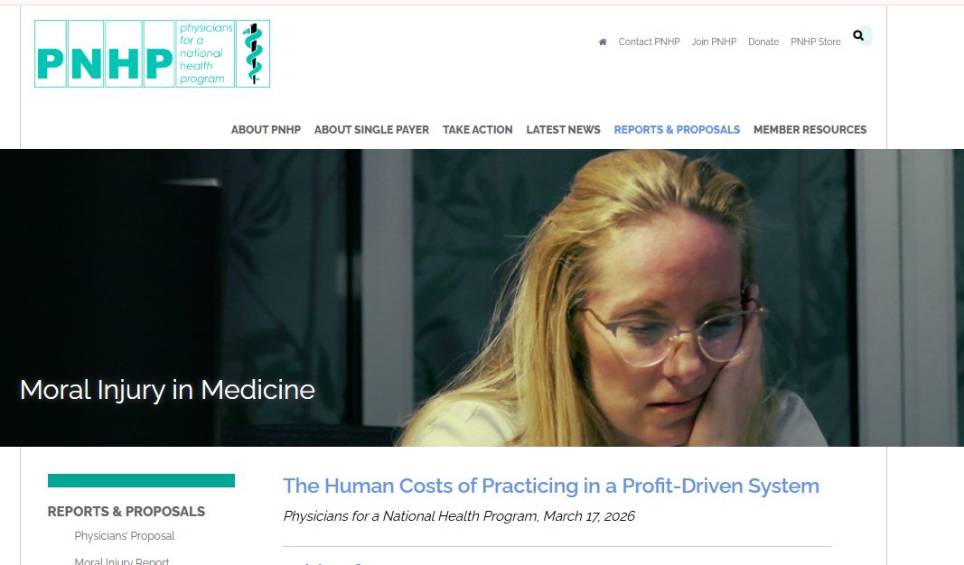 Movement4M4A's tweet photo. Have you heard of the moral injury created by practicing medicine in a for-profit health care system? PNHP explains --->  https://t.co/0E8C6QNbtE

#MediareForAll #MedicareParaTodos #M4A #MPT https://t.co/8vRzIC56Lw
