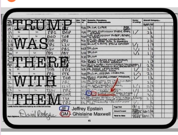 These are Jeffrey Epstein's flight logs
Trump was there. Keep ignoring a guy who raped children but the subject isn't going away.
He was there A LOT