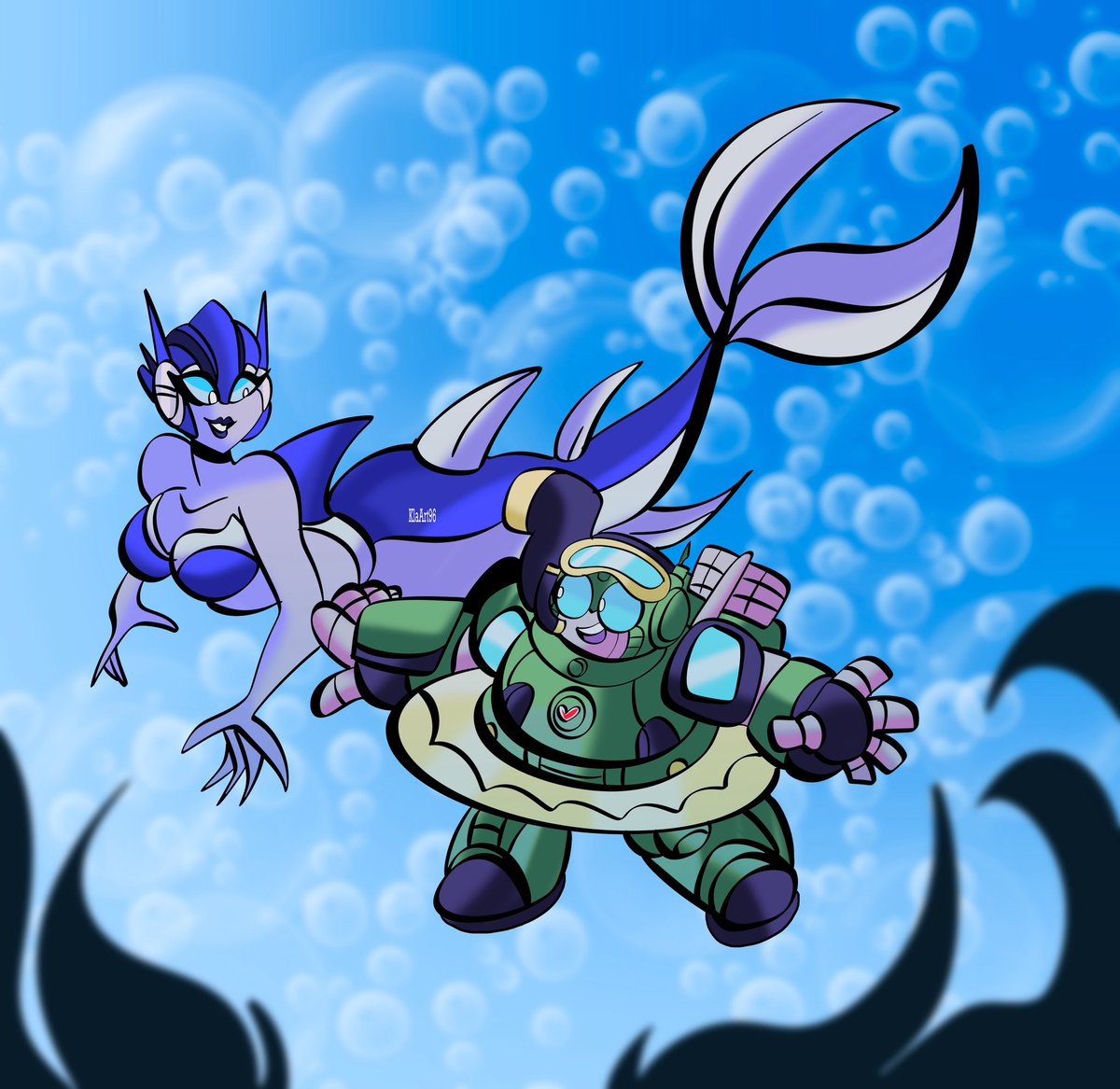 Artwork comm done by @KlaArt96 featuring mermaid Starshock
