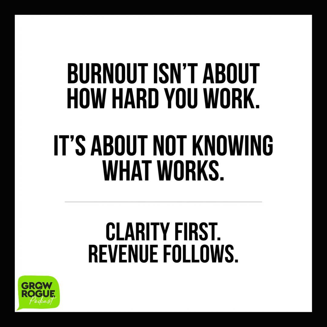 rogue_pine's tweet photo. We blame burnout on long hours.

But the real culprit? Unclear revenue flow.

When you know what actually moves money, you stop spinning and start compounding.

What's one thing you're doing today that you're not sure actually drives revenue?

👇 Drop it below.

#Burnout #Leade… https://t.co/tI5sD07LIO