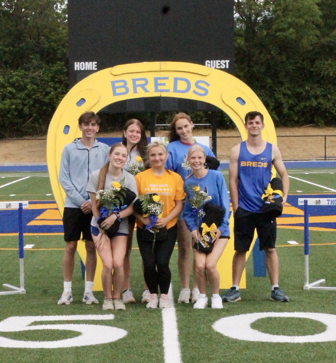 NewCathBreds's tweet photo. We 💙💛 our Track &amp; Field Seniors! https://t.co/46btrmYU6i