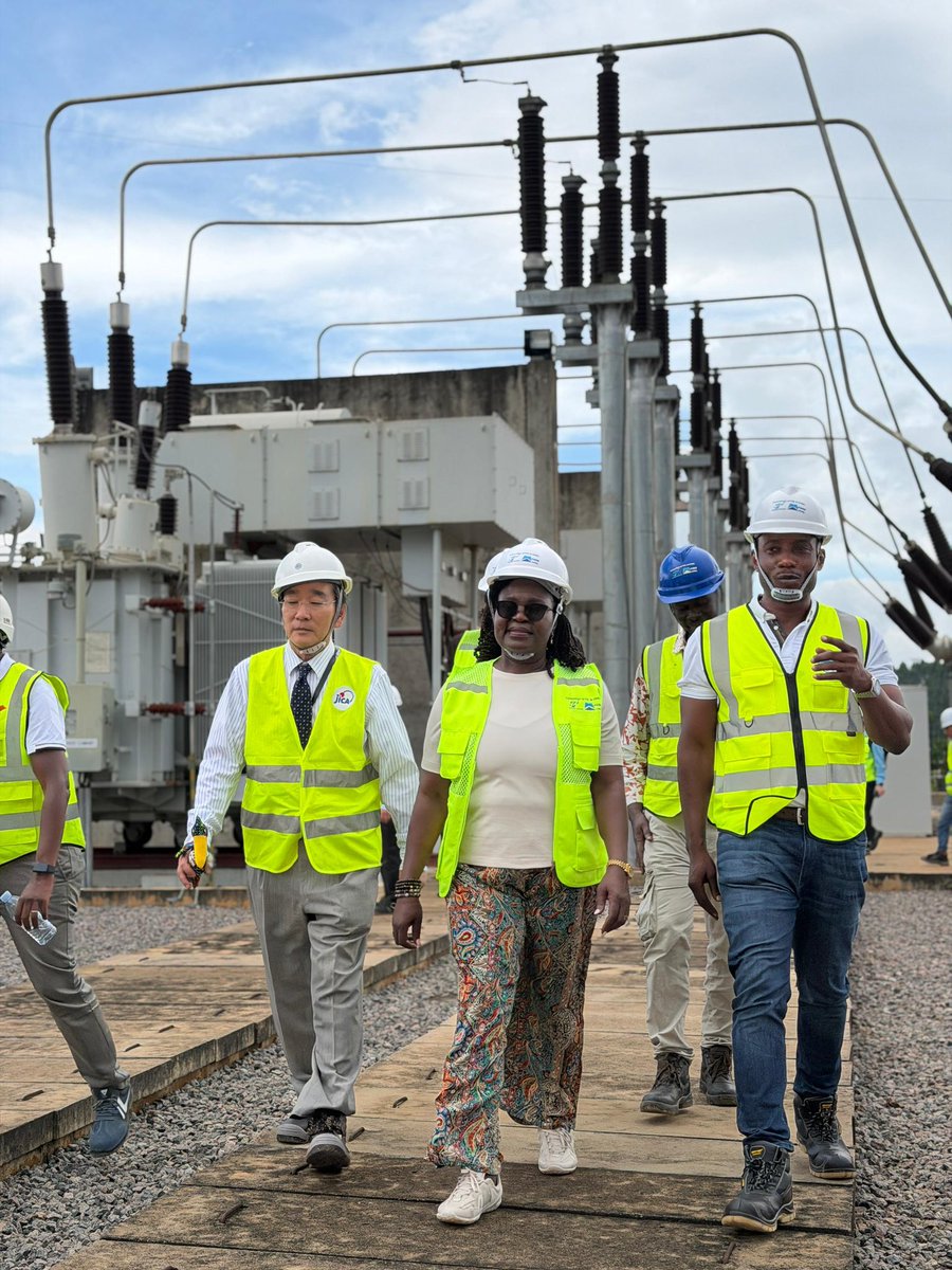 NankabirwaRS's tweet photo. Today during my inspection of the substations under the @jica_direct_en -supported initiative, I assessed progress on key infrastructure designed to improve grid stability, operational efficiency and system resilience within the metropolitan transmission corridor. The ongoing Kampala Metropolitan Transmission System Improvement Project demonstrates Government’s deliberate focus on strengthening the backbone of Uganda’s electricity network to meet present and future demand.