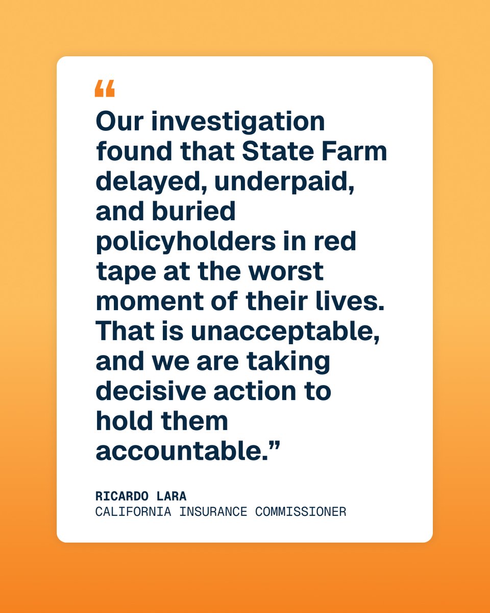 LARisesTogether's tweet photo. Governor Gavin Newsom (@CAgovernor ) has issued a warning to insurance companies following a major state enforcement action against State Farm over the alleged mishandling of claims filed by LA fire survivors. The announcement reinforces growing concerns from residents navigating delayed payments, denied claims, and barriers to rebuilding 🗣️

For many survivors, access to insurance coverage is one of the most critical parts of the recovery process and can directly impact their ability to return home and move forward.

The state also highlighted the many ongoing efforts to support rebuilding through permitting relief, mortgage assistance, wildfire mitigation investments, and consumer protections aimed at helping impacted communities recover more quickly.

Visit our website https://t.co/zzpeuATt9r for additional information and tips that can support you or a neighbor duing your rebuilding process. 💛🔗

#LARises #Altadena #DenaStrong #CommunityRecovery #RebuildingTogether