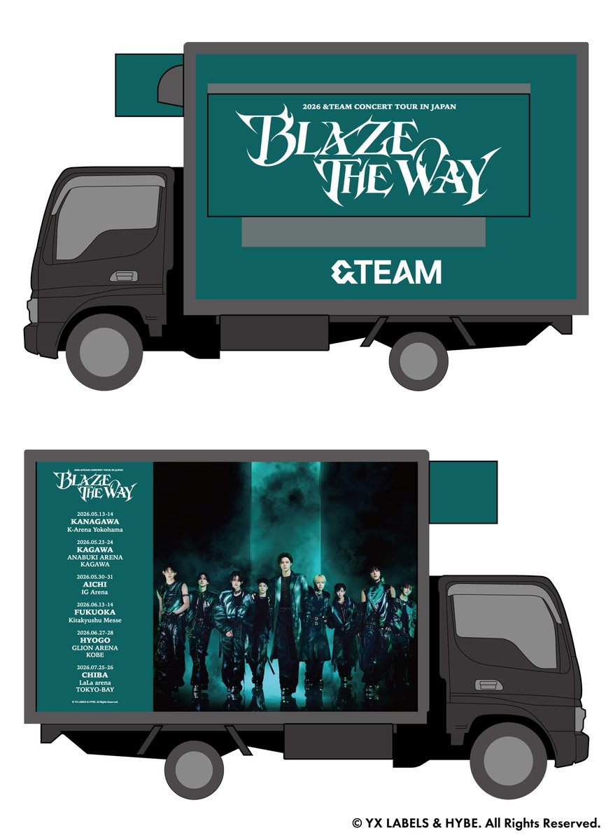 『2026 &amp;TEAM CONCERT TOUR 'BLAZE THE WAY' in JAPAN』キッチンカー

📢神奈川会場の出店情報はこちら
5/13(水) 10:00-18:30　at. K-Arena横浜
5/14(木) 10:00-18:00　at. K-Arena横浜

📍アクセス詳細
・JR「横浜駅(各線東口)」　徒歩9分
・みなとみらい線「新高島駅(4臨港パーク口)」　徒歩5分