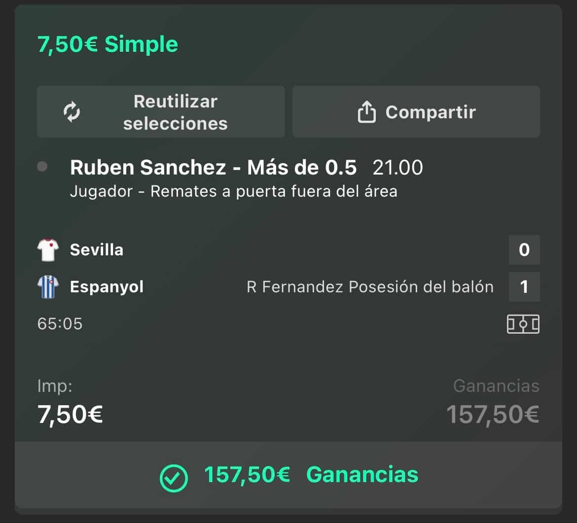 ✅ VERDAZO A CUOTA 21.00 ✅

💰 +2u limpias con stake 0.1
📈 Se comentó la posición adelantada y que estaba probando mucho desde lejos… y acabó saliendo perfecta.

🔥 Muchísimo value detectado aquí.

 💚💚💚  t.me/tipstaruuu todos dentroooo
