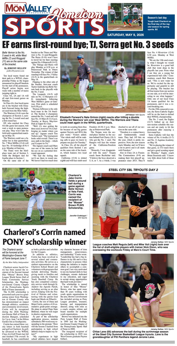 SteelCity_SBL's tweet photo. 📰 In today’s Mon Valley Independent

Some great images from 2026 Steel City Summer Basketball League Tryout Night 2 were featured in today’s edition.

Thank you @MVI_sports for the continued coverage of local girls basketball. @CoachMikeVoit @CoachD1zon @CoachRegula @ChloeL87148 

#SCSBL