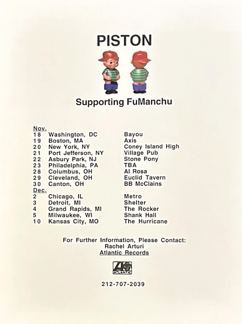 pistonline's tweet photo. Out on the road with @fumanchuband  in 1997 promoting the 'Number One' album.
PIST.ON - 'Turbulent'
SPOTIFY - https://t.co/XIaiFpmuk6
YOUTUBE - https://t.co/yYzw87SrzP https://t.co/Acd44JlvWU