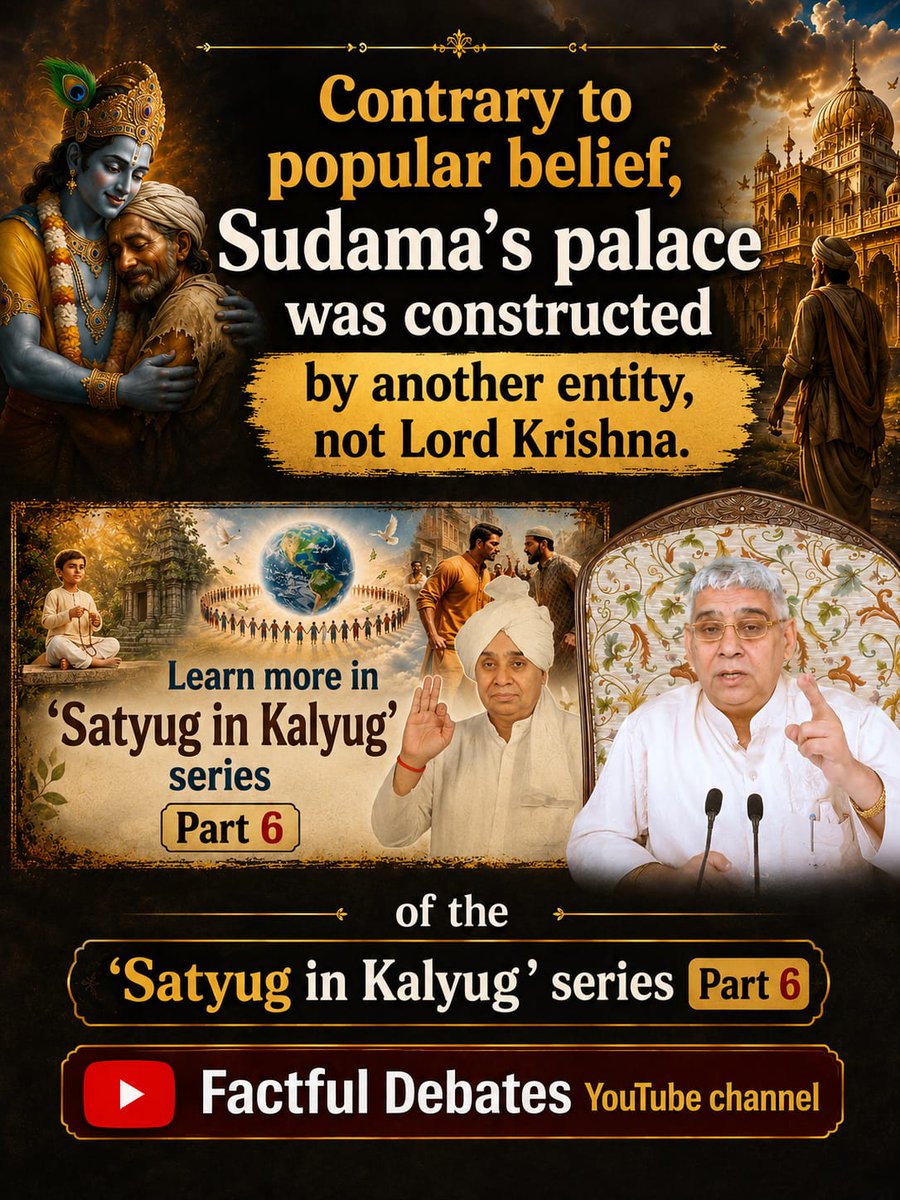 AmanAyodhya99's tweet photo. Who built Sudama's palace? 
Visit Factful Debates YT See more And watch the special video 
#कलयुगमेंसतयुगकीशुरुआत_भाग6 https://t.co/zBYCVaMNhQ
