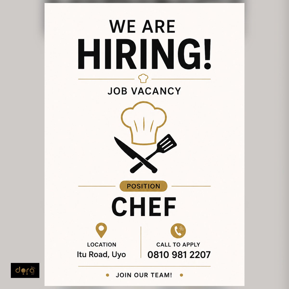adorableay_'s tweet photo. Chef needed in Uyo
•Prepare and package customer food orders accurately and on time for delivery.
•Maintain cleanliness in the kitchen.
•Cordinate efficiently with dispatch riders to ensure smooth order flow and fast delivery. https://t.co/edKuDbgOPo