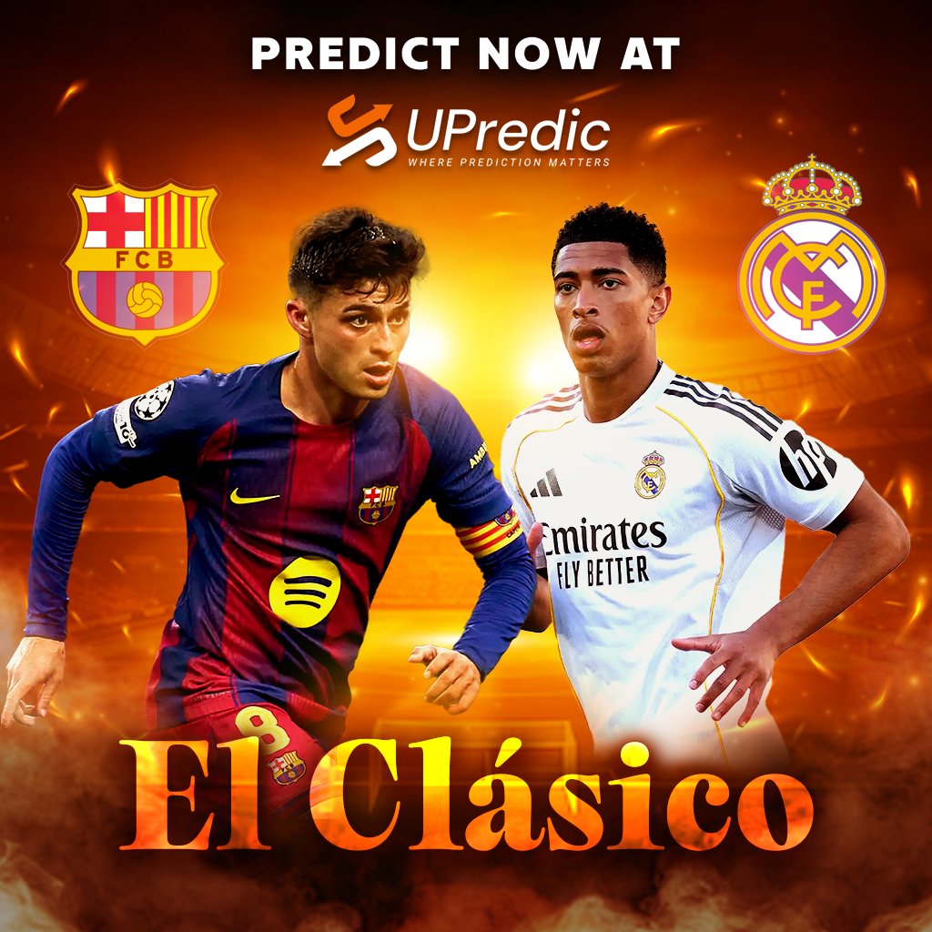 UPredicOfficial's tweet photo. The footballing excitement is almost here 
be a part of it and share your predictions for the football epic between @FCBarcelona vs @realmadrid 

now on https://t.co/mbbdWWYPJd

#predtion #clasico #barca #crypto #halamadridynadamás https://t.co/e4GdXB1chx