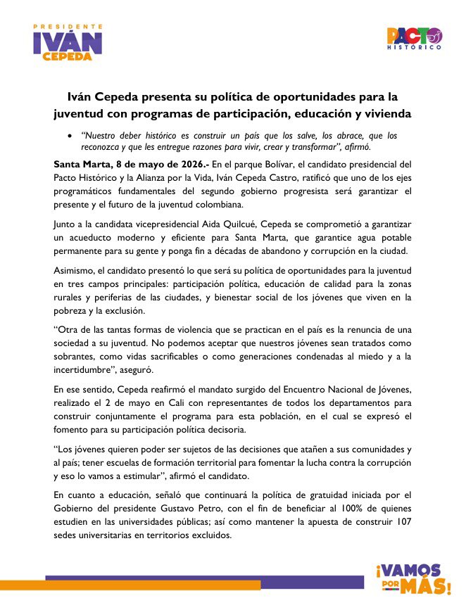Iván Cepeda Castro tweet media