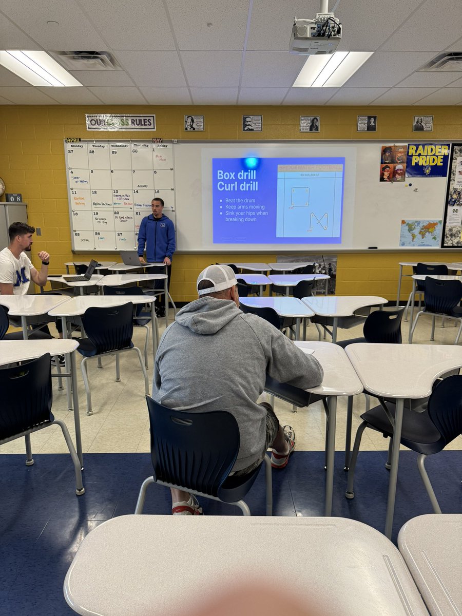 BlueRaidersFB's tweet photo. Building something special from the foundation up. Appreciate the Mighty Raider Coaches coming out to our youth coaches clinic to learn from the high school staff https://t.co/hx5KZcDC8R