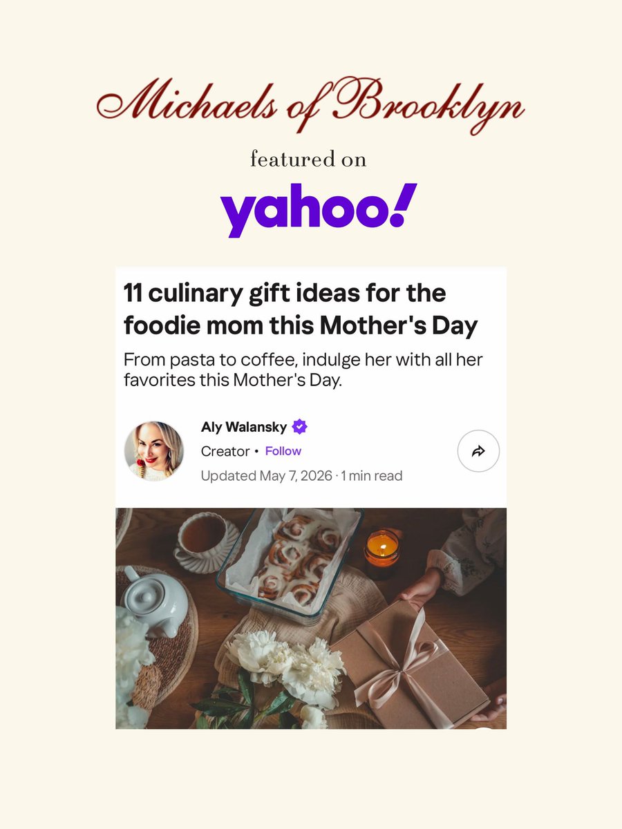 getmichaels's tweet photo. For the mom who taught you Sunday sauce, pasta night, and how food brings everybody together 🍅

Michael’s of Brooklyn Vodka Sauce was featured in Yahoo’s Mother’s Day foodie gift guide — the perfect gift for the mom who deserves a real Brooklyn dinner at home ❤️

#mothersday https://t.co/CGbyRgJ5u5